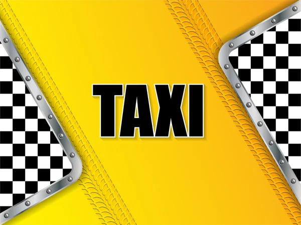 Fondo de publicidad de taxi abstracto con banda de rodadura de neumáticos y metalli — Archivo Imágenes Vectoriales