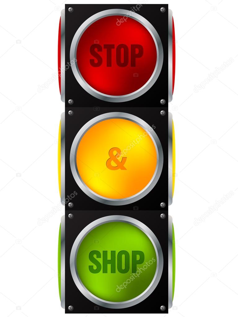 Advertisement stop and shop traffic light