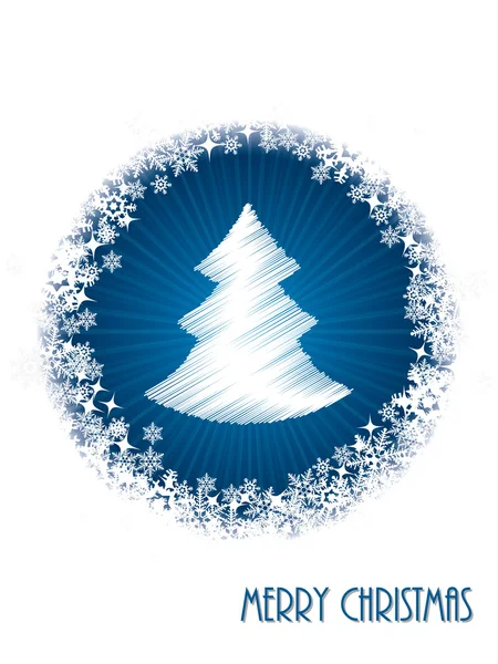 Fehér karácsonyi üdvözlés kártya-val tele christmastree — Stock Vector