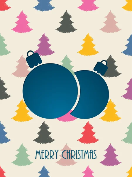 Vánoční pozdrav s barvou načmáral christmastree pozadí — Stockový vektor