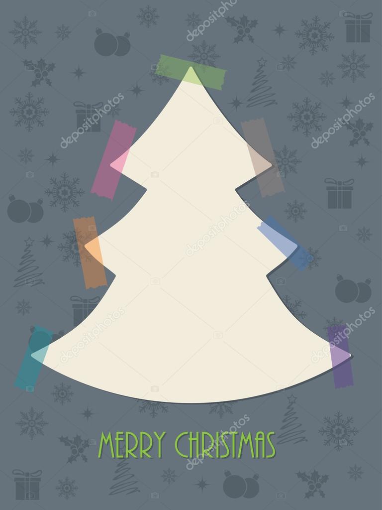 Christmas greeting card with color tapes