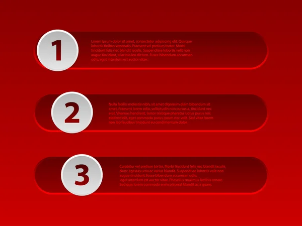 Conception infographique rouge avec options — Image vectorielle