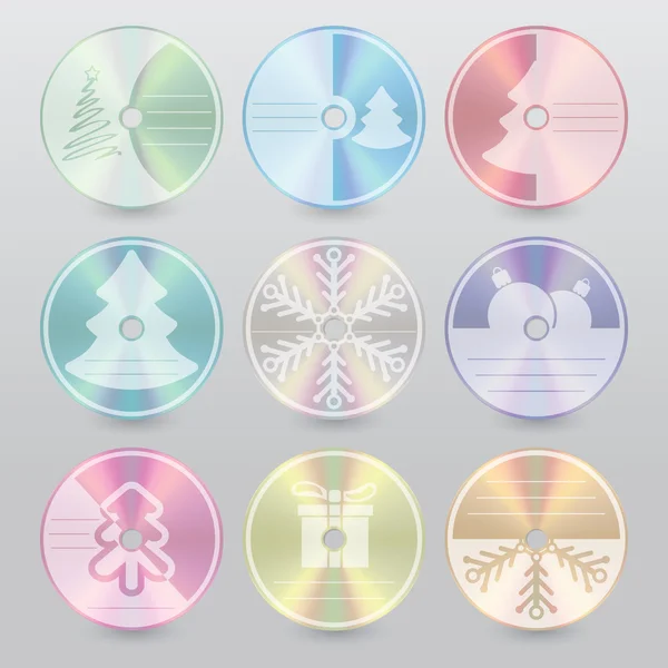 Cd dvd blu ray diseños de cubierta de Navidad — Archivo Imágenes Vectoriales