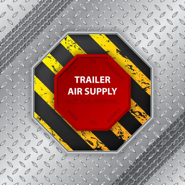 Industrial design with tire track and trailer air supply knob Royalty Free Stock Vectors