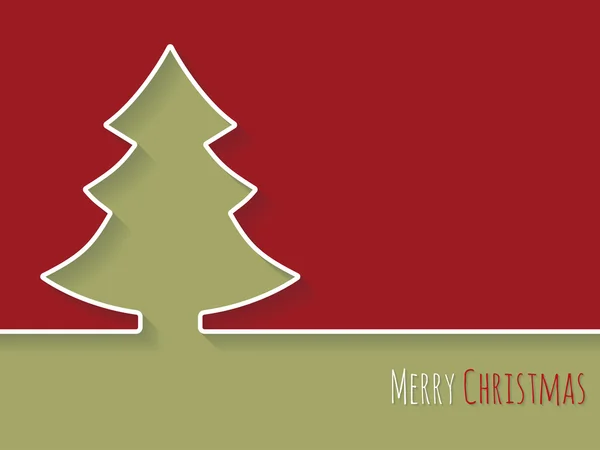 Simplistische christmas greeting met witte boom — Stockvector