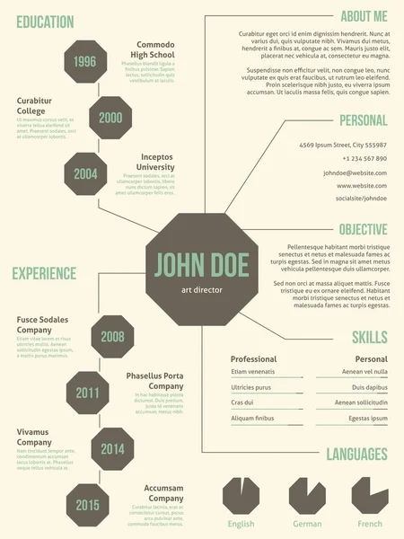 Нове резюме шаблону cv для роботи — стоковий вектор