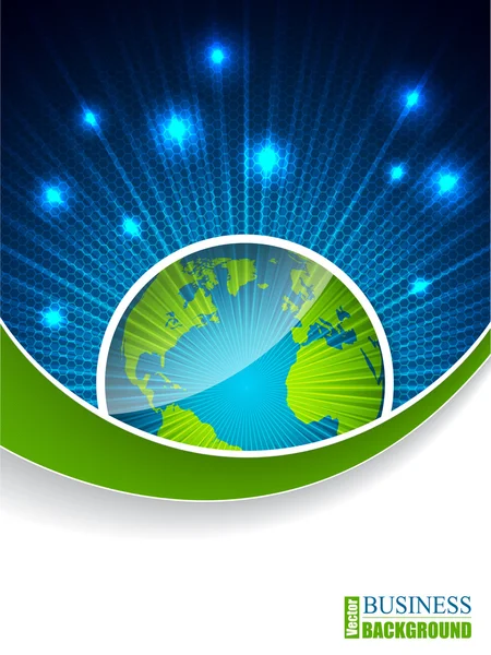 Tele zöld csíkkal globe brosúra-tájékoztató — Stock Vector