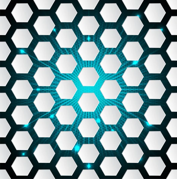 Abstrakt hexagon bakgrund med 3d och full effekt — Stock vektor