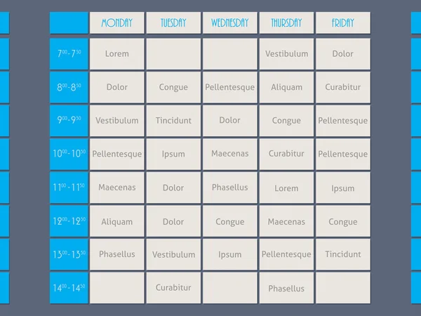 Plantilla de calendario azul estilo plano — Archivo Imágenes Vectoriales