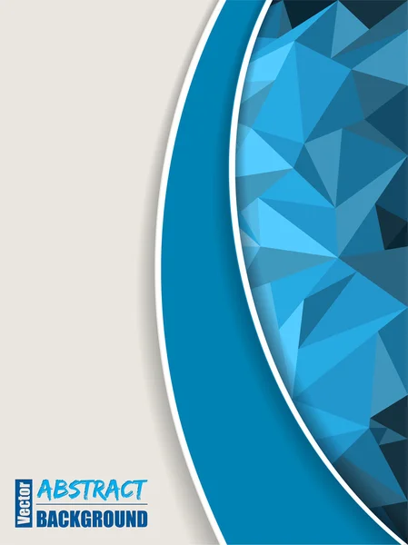 Brochure abstraite bleue avec polygones et rayures bleues — Image vectorielle