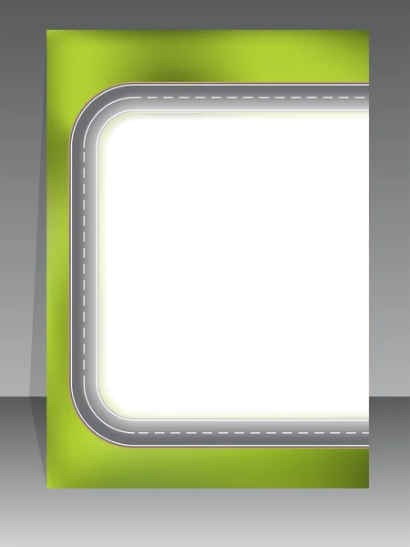 Brochure abstraite avec route à deux voies — Image vectorielle