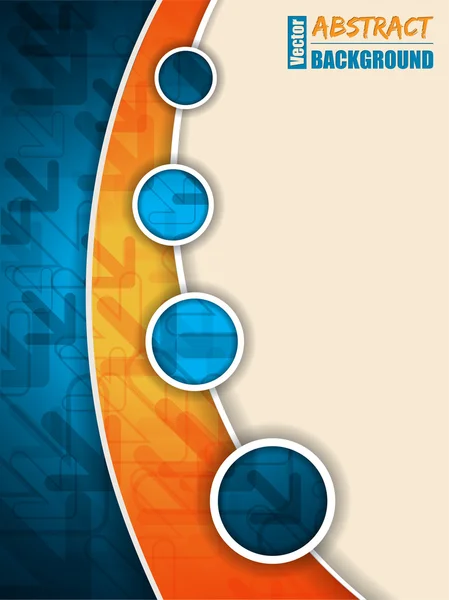 矢印で抽象的なブルー オレンジ パンフレット — ストックベクタ