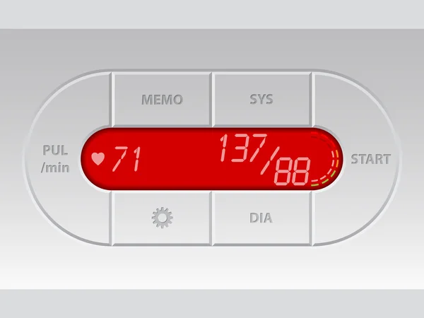 Digitale bloeddrukmonitor met LCD-scherm — Stockvector