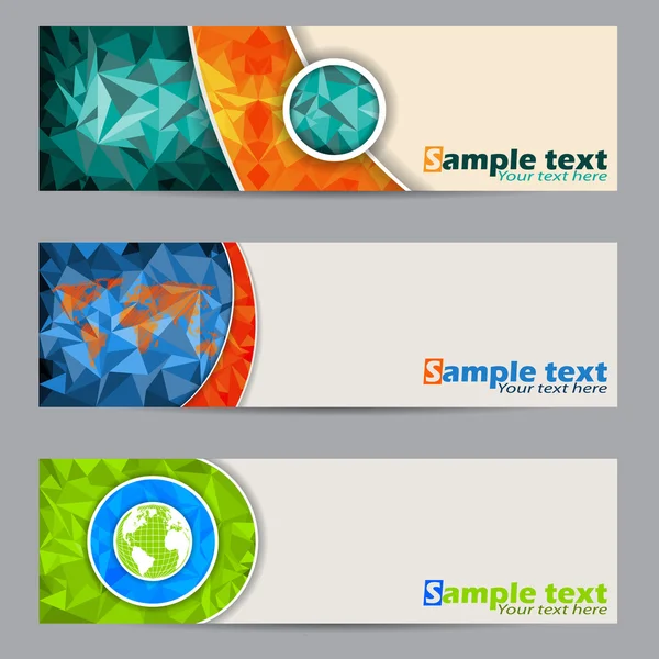 Cool banners with abstract geometrci shapes — Stock Vector