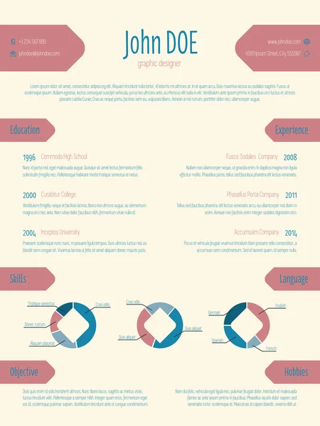 Cool luz moderna CV plantilla cv — Vector de stock