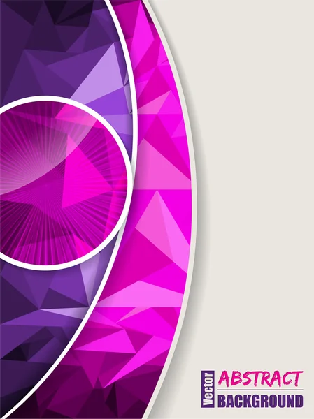 Brosur ungu merah muda abstrak dengan poligon - Stok Vektor