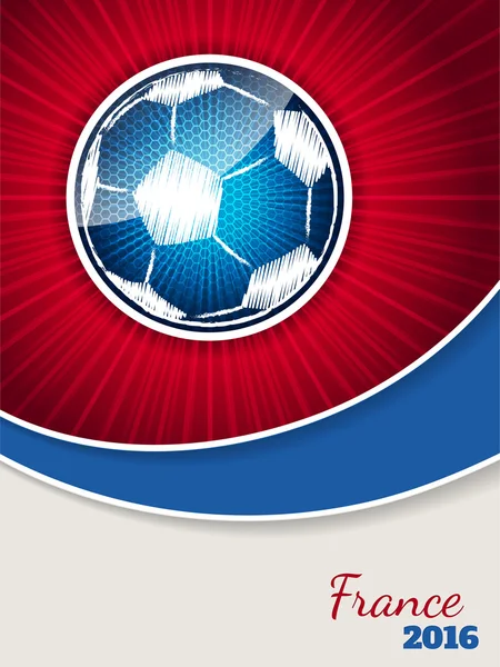 Plantilla de folleto de fútbol rojo azul abstracto — Vector de stock