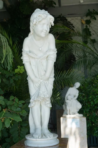 Una Hermosa Escultura Mármol Una Joven Quintilio Corbellini Siglo Xix — Foto de Stock