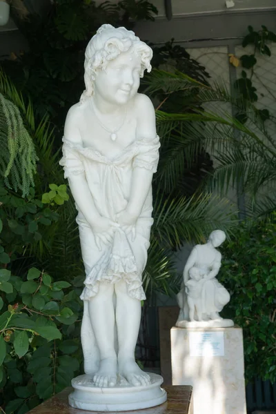 Beautiful Marble Sculpture Young Girl Quintilio Corbellini 19Th Century Vorontsov — Stock Photo, Image