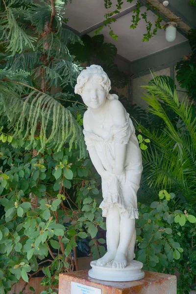 Beautiful Marble Sculpture Young Girl Quintilio Corbellini 19Th Century Vorontsov — Stock Photo, Image