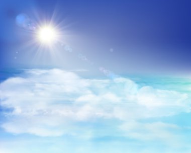 Güneş ışınlarının. Vektör çizim.