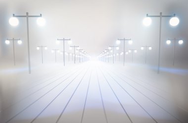 Şehir içinde yol. Vektör çizim