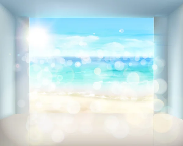 Vista abstracta de la playa desde. Ilustración vectorial . — Vector de stock