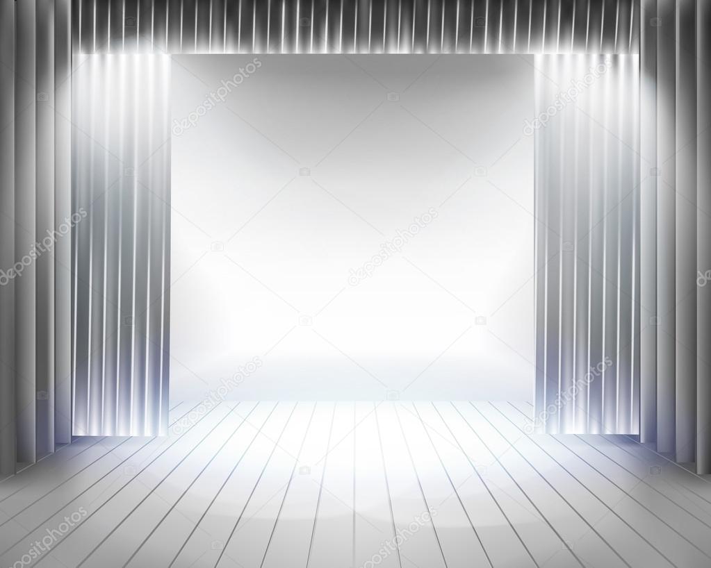 Stage curtain. Vector illustration.