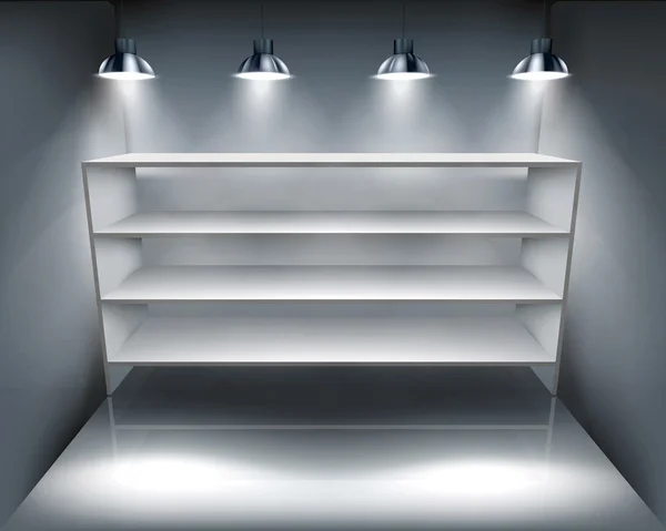 Shelves in storeroom. Vector illustration. — Stock Vector