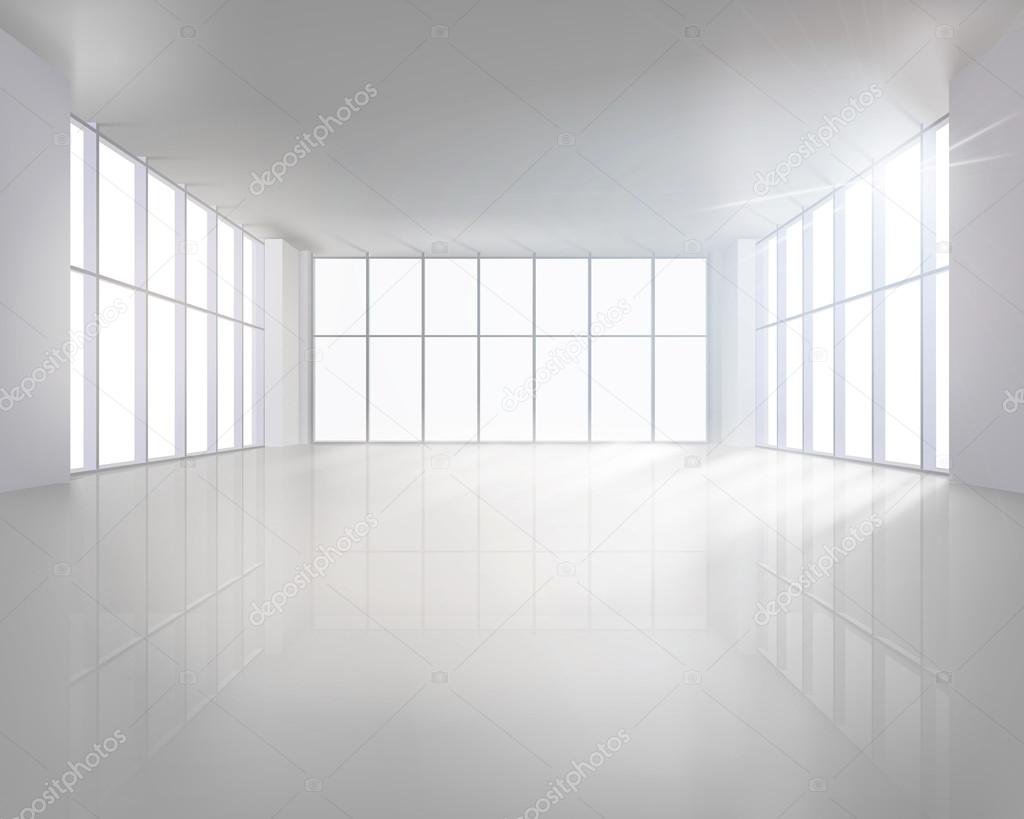 Empty large interior. Vector illustration.