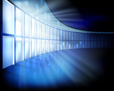 Büyük pencere ile iç. Vektör çizim.