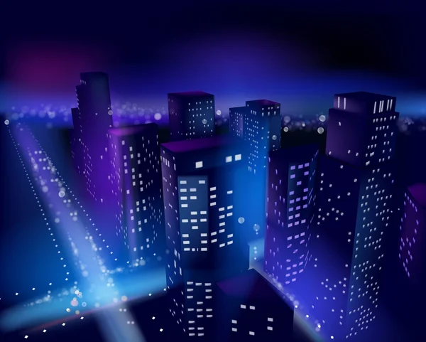 La ville la nuit. Illustration vectorielle . — Image vectorielle