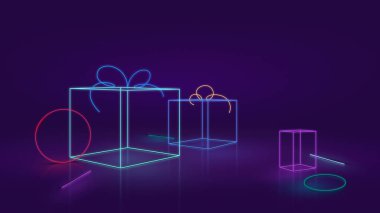 Soyut Neon veya LED Arkaplan Kavram ve Tasarım