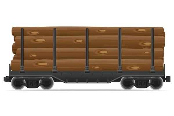 Vasúti kocsi vonat vektoros illusztráció — Stock Vector