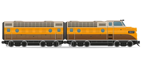 Ferrocarril locomotora tren vector ilustración — Vector de stock