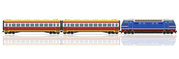 Train ferroviaire avec locomotive et chariots illustration vectorielle — Image vectorielle