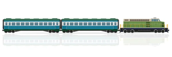 Spoorlijn trein met locomotief en wagons vectorillustratie — Stockvector