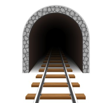 Tren tüneli vektör çizim