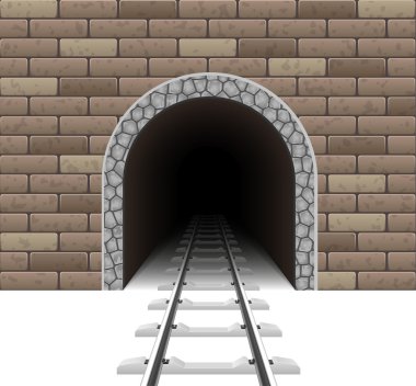 Tren tüneli vektör çizim