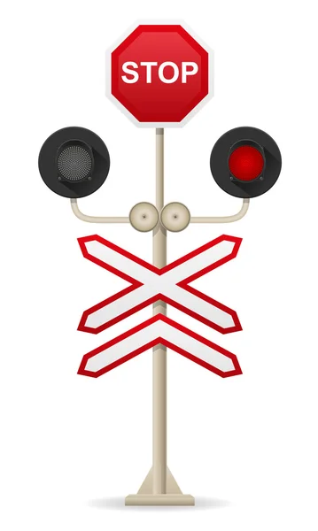 Railroad crossing vector illustration — Stock Vector