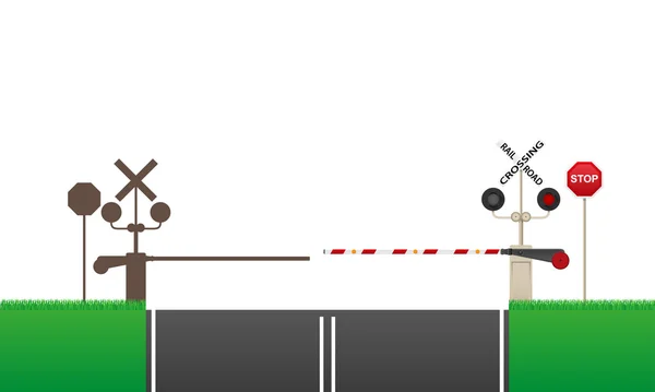 Järnvägen passerar vektor illustration — Stock vektor