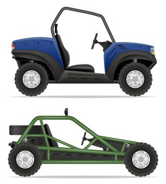 ATV araba buggy kapalı yollar vektör çizim