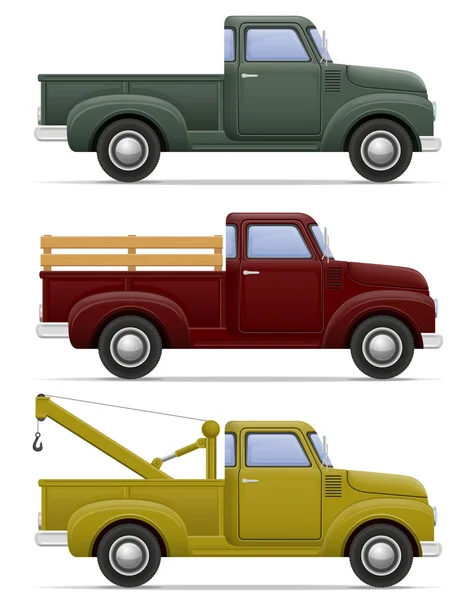 Old retro car pickup vector illustration — Stock Vector