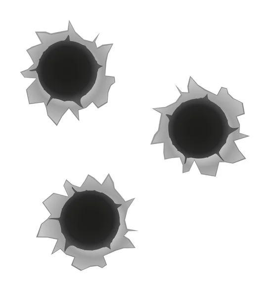 Agujeros de bala vector ilustración — Vector de stock