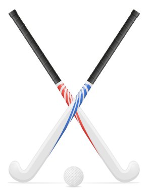 çim hokeyi spor ekipmanları vektör çizim