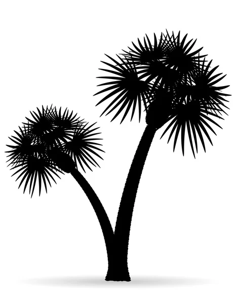 ヤシの木黒のアウトライン シルエット ベクトル図 — ストックベクタ