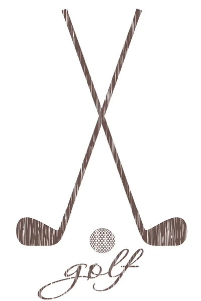 Golf club és a labda silhouette szerkezeti vektoros illusztráció — Stock Vector