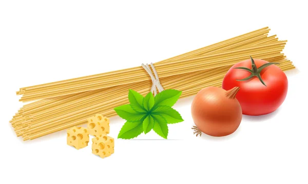 Pasta with vegetables vector illustration — Stock Vector