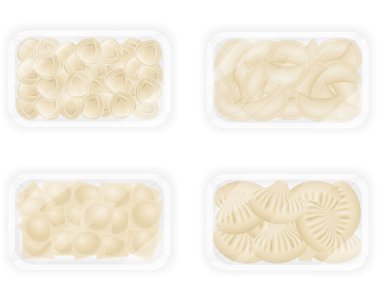 paketlenmiş set simgeleri vektör i bir dolgu ile hamur köfte