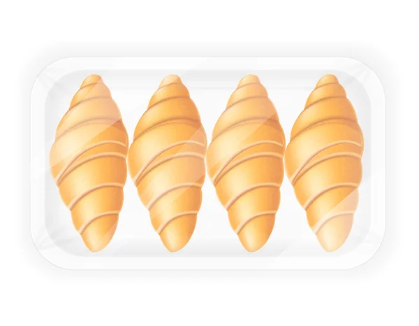 Croissant in Verpackungsvektorillustration — Stockvektor